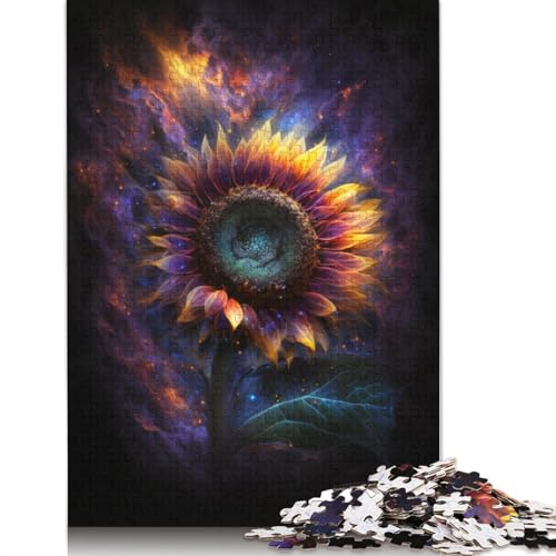 Puzzle für Erwachsene, 1000 Teile, Galaxie-Sonnenblumen-Puzzle für Holzpuzzle, tolles Geschenk für Erwachsene (Größe 75 * 50 cm) von LiJianXXL