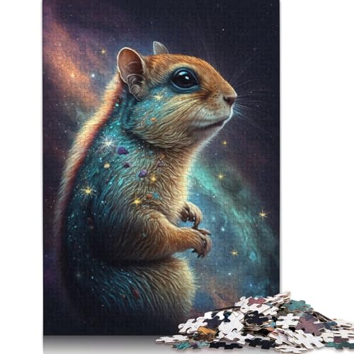 Puzzle für Erwachsene, 1000 Teile, Galaxie-Tier-Streifenhörnchen-Puzzle für Erwachsene, Papppuzzle, tolle Geschenke zu Weihnachten (Größe 38 * 26 cm) von LiJianXXL