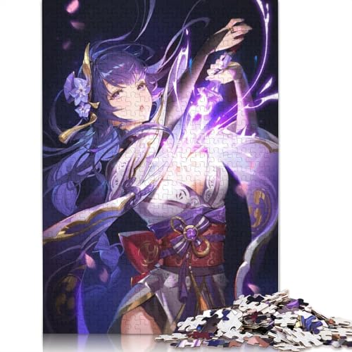 Puzzle für Erwachsene, 1000 Teile, Genshin Impact Raiden Shogun Puzzle für Erwachsene, Holzpuzzle, anspruchsvolles Spiel (Größe 75 x 50 cm) von LiJianXXL