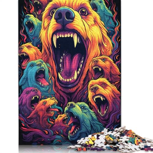 Puzzle für Erwachsene, 1000 Teile, Golden Retriever-Tierpuzzle für Erwachsene und Kinder, Kartonpuzzle, Spielzeug, Denkspiel, 38 x 26 cm von LiJianXXL