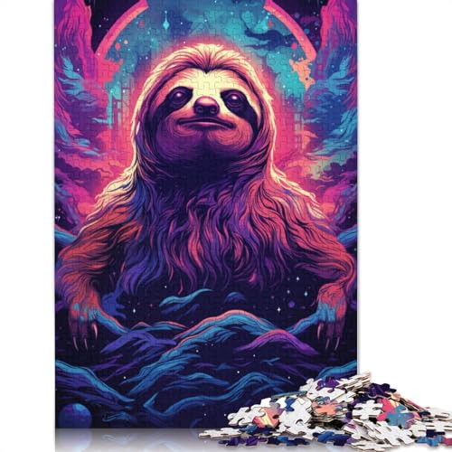 Puzzle für Erwachsene, 1000 Teile, Kunst-Faultier-Puzzles für Erwachsene und Kinder, Karton-Puzzles, Heimdekoration, Puzzle-Spielzeug, 38 x 26 cm von LiJianXXL