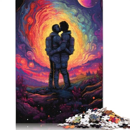 Puzzle für Erwachsene, 1000 Teile, Paar im Weltraum, Puzzles für Erwachsene und Kinder, Holzpuzzle, Heimdekoration, Puzzlespielzeug, 75 x 50 cm von LiJianXXL