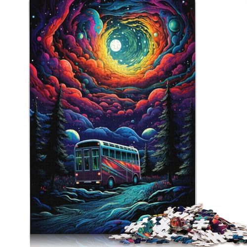 Puzzle für Erwachsene, 1000 Teile, Psychedelischer Bus, Puzzle für Erwachsene und Kinder, Papppuzzle, Spielzeug, Denkspiel, 38 x 26 cm von LiJianXXL