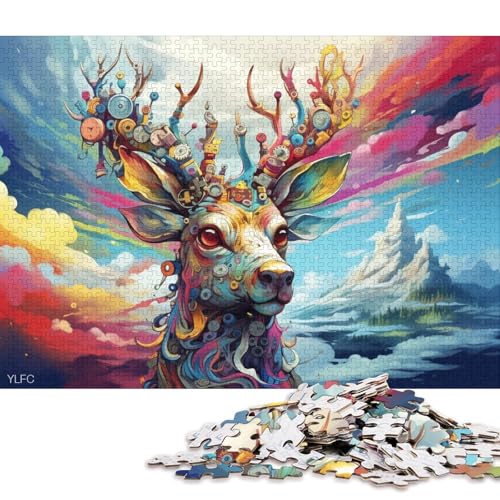 Puzzle für Erwachsene, 1000 Teile, Roboter, buntes Hirsch-Puzzle für Erwachsene, Kartonpuzzle, Lernspiel, Herausforderungsspielzeug 38x26cm/1000 Teile von LiJianXXL