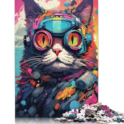 Puzzle für Erwachsene, 1000 Teile, Roboter-Katze, Puzzle für Erwachsene und Kinder, Papppuzzle, Spielzeug, Denkspiel, 38 x 26 cm von LiJianXXL