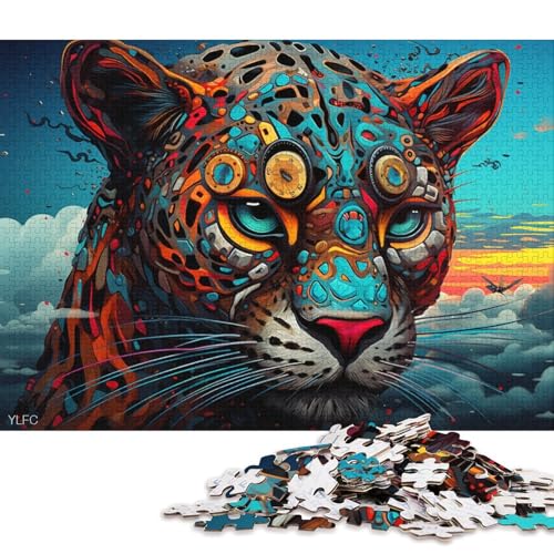 Puzzle für Erwachsene, 1000 Teile, Roboter-Leoparden-Kunstpuzzle für Erwachsene und Kinder, Kartonpuzzle, Weihnachtspuzzlegeschenke 38x26cm/1000 Teile von LiJianXXL