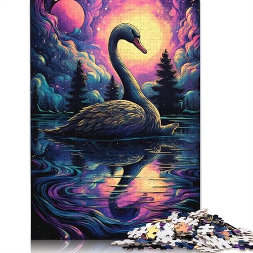 Puzzle für Erwachsene, 1000 Teile, Schwan im Weltraum, Puzzle für Erwachsene und Kinder, Holzpuzzle, Heimdekoration, Puzzlespielzeug, 75 x 50 cm von LiJianXXL