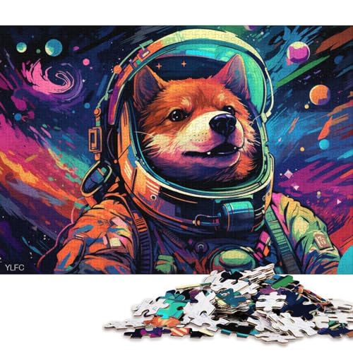 Puzzle für Erwachsene, 1000 Teile, Shiba Inu im Weltraum, Puzzle für Erwachsene, Puzzle aus Pappe, Lernspielzeug, Familienspiele 38x26cm/1000 Teile von LiJianXXL