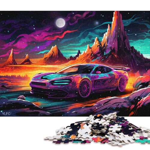 Puzzle für Erwachsene, 1000 Teile, Sportwagen im Weltraum, Puzzle für Erwachsene, Kartonpuzzle, Lernspiel, Herausforderungsspielzeug 38x26cm/1000 Teile von LiJianXXL