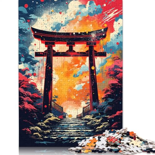 Puzzle für Erwachsene, 1000 Teile, Torii-Tor, Japan, Puzzle für Erwachsene und Kinder, Holzpuzzle, Spielzeug, Denkspiel, 75 x 50 cm von LiJianXXL