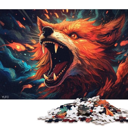 Puzzle für Erwachsene, 1000 Teile, Wütende Füchse, Puzzle für Erwachsene, Puzzle aus Pappe, Lernspielzeug, Familienspiele 38x26cm/1000 Teile von LiJianXXL