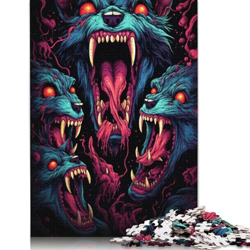 Puzzle für Erwachsene, 1000 Teile, Wütender Wolf, Puzzle für Erwachsene und Kinder, Holzpuzzle, Spielzeug, Denkspiel, 75 x 50 cm von LiJianXXL