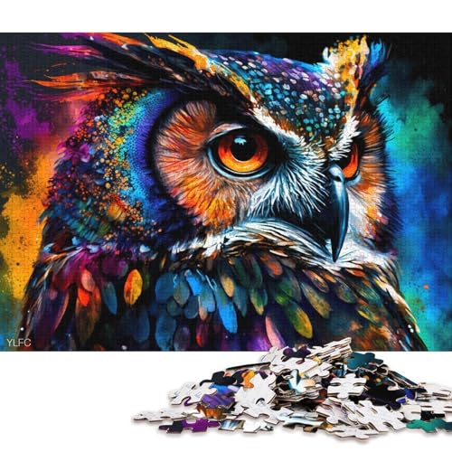 Puzzle für Erwachsene, 1000 Teile, buntes Eulen-Puzzle für Erwachsene, Papppuzzle, anspruchsvoll, Aber unterhaltsam und humorvoll (Größe 38 * 26 cm) von LiJianXXL