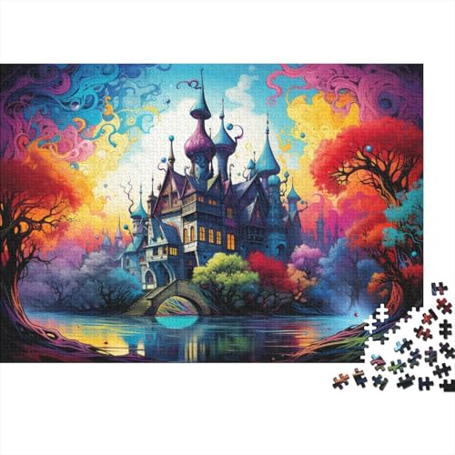 Puzzle für Erwachsene, 1000 Teile, buntes Schloss-Puzzle für Erwachsene, Holzpuzzle, Lernspiele, Heimdekorationspuzzle. 50 x 75 cm von LiJianXXL