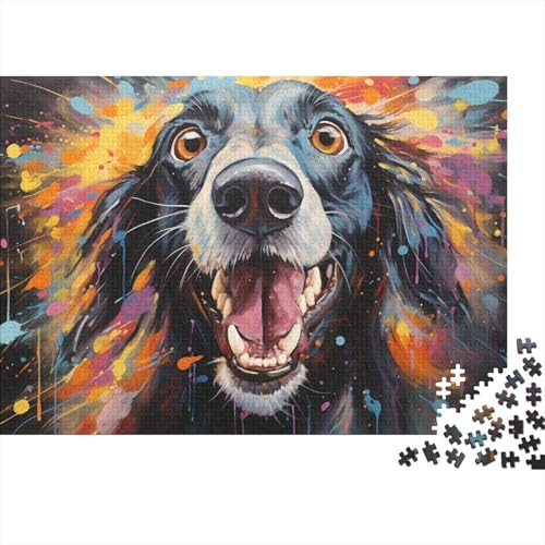 Puzzle für Erwachsene, 1000 Teile, farbenfrohe Hundezeichnung, Puzzle für Erwachsene, Holzpuzzle, Lernspiele, Heimdekorationspuzzle. 50 x 75 cm von LiJianXXL