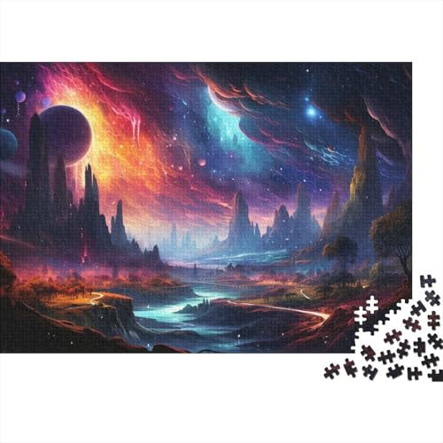 Puzzle für Erwachsene, 1000 Teile, farbenfrohes Fantasielandschaftspuzzle für Erwachsene, Holzpuzzle, schwierig und herausfordernd, 50 x 75 cm von LiJianXXL