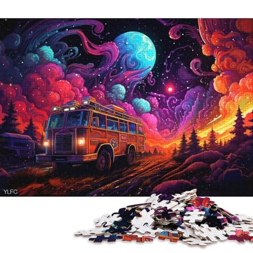 Puzzle für Erwachsene, 1000 Teile, farbige Feuerwehrautos, Puzzle für Kinder, Kartonpuzzle, tolles Geschenk für Erwachsene 38x26cm/1000 Teile von LiJianXXL