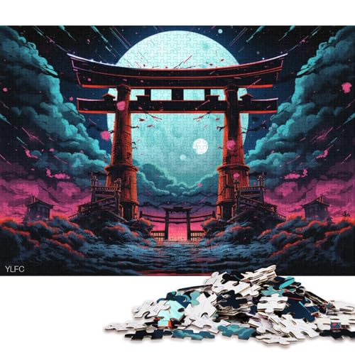 Puzzle für Erwachsene, 1000 Teile, japanische Torii-Tor-Kunst, Puzzle für Erwachsene, Puzzle aus Pappe, Lernspielzeug, Familienspiele 38x26cm/1000 Teile von LiJianXXL