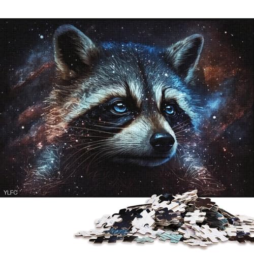 Puzzle für Erwachsene, 1000 Teile, kosmisches Galaxie-Waschbär-Puzzle für Kartonpuzzle, tolles Geschenk für Erwachsene (Größe 38 * 26 cm) von LiJianXXL