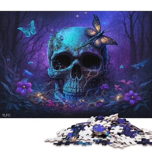 Puzzle für Erwachsene, 1000 Teile, magischer Totenkopf, Puzzle für Holzpuzzle, tolles Geschenk für Erwachsene (Größe 75 * 50 cm) von LiJianXXL