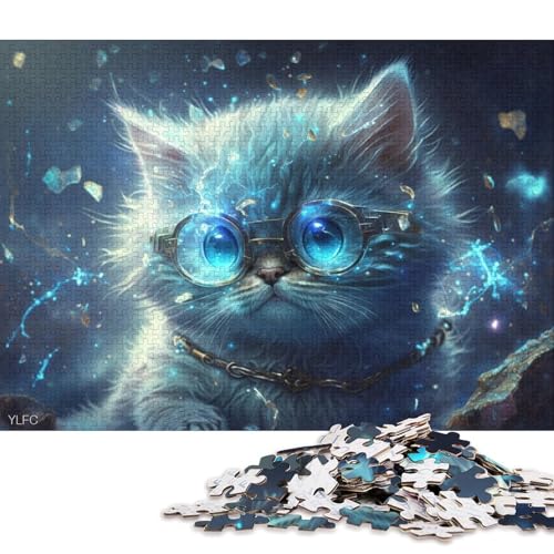 Puzzle für Erwachsene, 1000 Teile, magisches Kätzchen-Krieger-Puzzle für Erwachsene und Kinder, Kartonpuzzle, Weihnachtspuzzle-Geschenke 38x26cm/1000 Teile von LiJianXXL