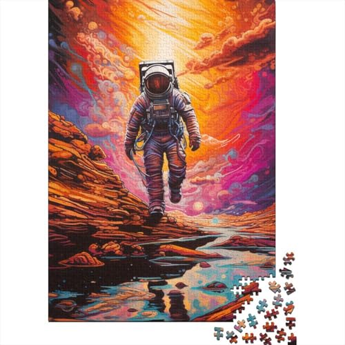 Puzzle für Erwachsene, 1000 Teile, psychedelisches Astronauten-Puzzle für Erwachsene, Holzpuzzle, Heimdekoration (Größe 75 x 50 cm) von LiJianXXL