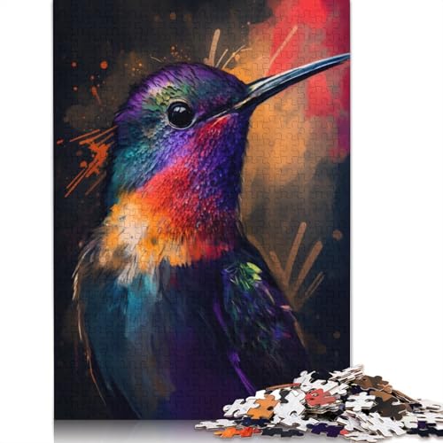 Puzzle für Erwachsene, 1000 Teile, schöner Kolibri, Puzzle für Erwachsene und Kinder, Holzpuzzle, Spielzeug, Denkspiel, 75 x 50 cm von LiJianXXL