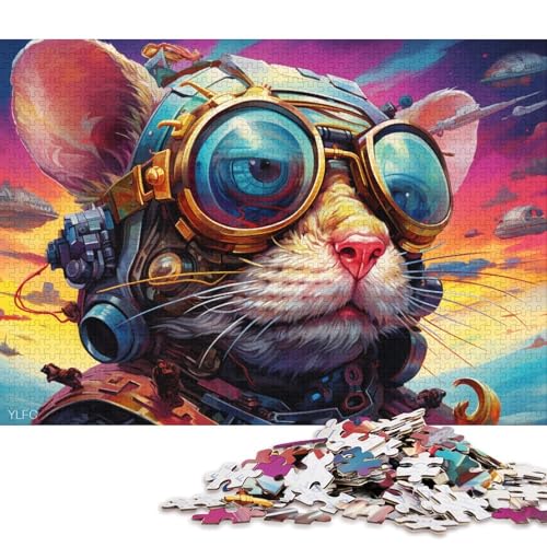 Puzzle für Erwachsene, 1000-teiliges, buntes Robotermaus-Puzzle für Erwachsene, Kartonpuzzle, Lernspiel, Herausforderungsspielzeug 38x26cm/1000 Teile von LiJianXXL