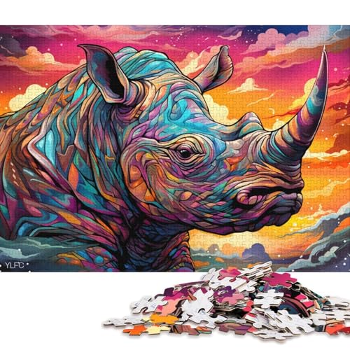 Puzzle für Erwachsene, 1000-teiliges Roboter-Nashorn-Puzzle für Erwachsene, Kartonpuzzle, Lernspiel, Herausforderungsspielzeug 38x26cm/1000 Teile von LiJianXXL