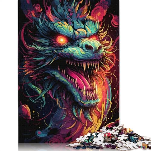 Puzzle für Erwachsene, Art Flying Dragon, Puzzle für Erwachsene, 1000 Teile, Holzpuzzle, geeignet für Erwachsene und Kinder über 12 Jahre, tolles Geschenk für Erwachsene, 75 x 50 cm von LiJianXXL