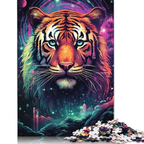 Puzzle für Erwachsene, Art Tiger, Puzzle für Erwachsene, 1000 Teile, Holzpuzzle, geeignet für Erwachsene und Kinder über 12 Jahre, tolles Geschenk für Erwachsene, 75 x 50 cm von LiJianXXL