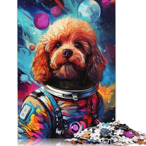 Puzzle für Erwachsene, Astronauten-Pudel, 1000-teiliges Puzzle, Kartonpuzzle für Erwachsene und Kinder ab 12 Jahren, tolle Geschenke zu Weihnachten, 38 x 26 cm von LiJianXXL