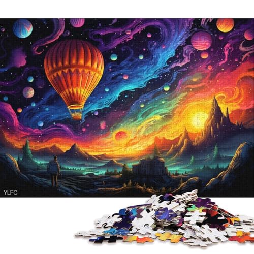 Puzzle für Erwachsene, Bunte Heißluftballons, 1000-teiliges Puzzle, Holzpuzzle, Puzzles für 12-Jährige, Spielzeug-Wanddekoration 75x50cm/1000 Teile von LiJianXXL