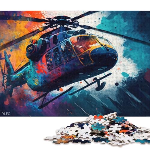 Puzzle für Erwachsene, Bunte Hubschrauber, 1000-teiliges Puzzle aus Karton, Puzzle für Kinder ab 12 Jahren, Lernspielzeug (Größe 38 * 26 cm) von LiJianXXL