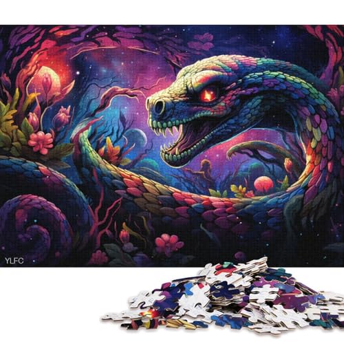 Puzzle für Erwachsene, Bunte Schlange, 1000 Teile, Puzzle für Erwachsene, Kartonpuzzle für Erwachsene, Geschenke für Erwachsene, Heimdekoration, Puzzlespielzeug 38x26cm/1000 Teile von LiJianXXL