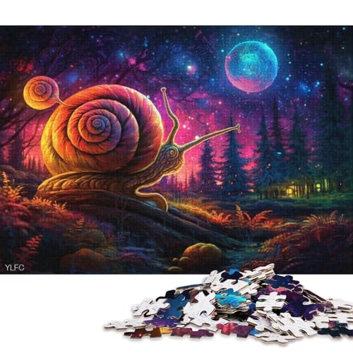 Puzzle für Erwachsene, Bunte Schnecke, Puzzle für Erwachsene, 1000-teiliges Holzpuzzle für Erwachsene und Kinder ab 12 Jahren, Heimkunstdekor 75x50cm/1000 Teile von LiJianXXL