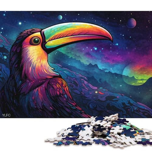 Puzzle für Erwachsene, Bunter Tukan, 1000-teiliges Puzzle, Kartonpuzzle, Puzzle für 12-Jährige, Spielzeug-Wanddekoration 38x26cm/1000 Teile von LiJianXXL