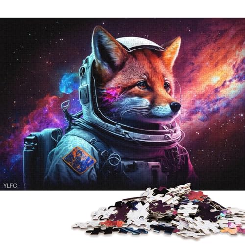 Puzzle für Erwachsene, Cosmic Art Astronaut Fox, 1000-teiliges Puzzle aus Karton, geeignet für Erwachsene, Lernspiele, Heimdekorationspuzzle. (Größe 38 * 26 cm) von LiJianXXL