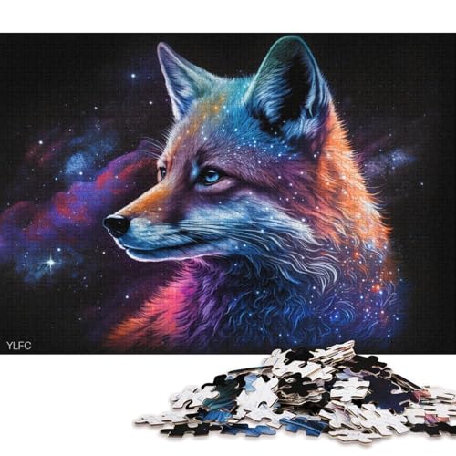 Puzzle für Erwachsene, Cosmic Galaxy Fox, 1000 Teile, Puzzle für Erwachsene, Geschenke, Papppuzzle für Kinder ab 12 Jahren, Lernspiel, Herausforderungsspielzeug (Größe 38 * 26 cm) von LiJianXXL