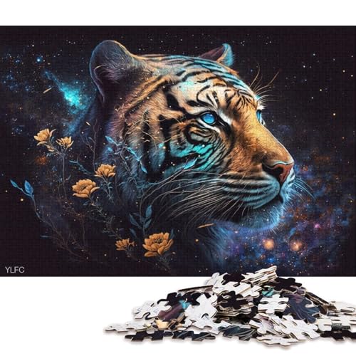 Puzzle für Erwachsene, Cosmic Tiger Flower, 1000-teiliges Puzzle, Kartonpuzzle für Kinder ab 12 Jahren, Lernspielzeug (Größe 38 * 26 cm) von LiJianXXL