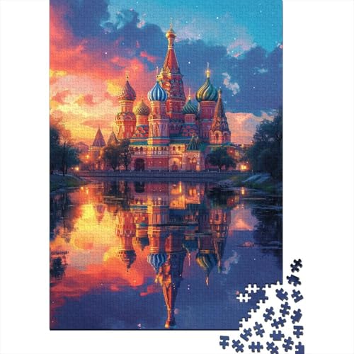 Puzzle für Erwachsene, Das farbenfrohe Taj Mahal, 1000-teiliges Puzzle, Holzpuzzle für Erwachsene und Kinder ab 12 Jahren, Spielzeug, Denkspiel (Größe 75 x 50 cm) von LiJianXXL