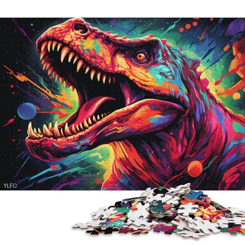 Puzzle für Erwachsene, Dinosaurier im Weltraum, 1000-teiliges Puzzle, Kartonpuzzle, Puzzle für 12-Jährige, Spielzeug-Wanddekoration 38x26cm/1000 Teile von LiJianXXL