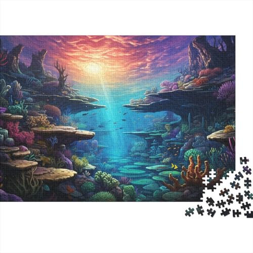 Puzzle für Erwachsene, Fantasie, farbenfrohe Unterwasserwelt, 1000-teiliges Puzzle für Erwachsene, Holzpuzzle für Erwachsene und Kinder ab 12 Jahren, Puzzle, auffälliges Design, 50 x 75 cm von LiJianXXL