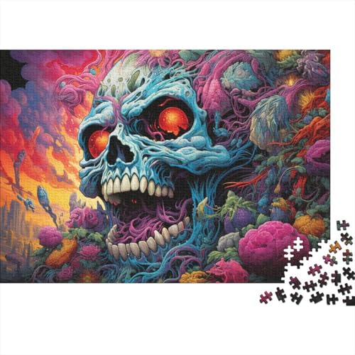 Puzzle für Erwachsene, Fantasie-Totenkopf-Malerei, 1000-teiliges Puzzle, Holzpuzzle für Erwachsene und Kinder, Lernspiel für Erwachsene und Kinder, 50 x 75 cm von LiJianXXL