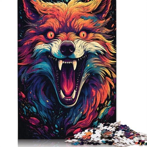 Puzzle für Erwachsene, Fox Art, 1000-teiliges Puzzle, Holzpuzzle, Puzzles für 12-Jährige, schwierig und herausfordernd, 75 x 50 cm von LiJianXXL