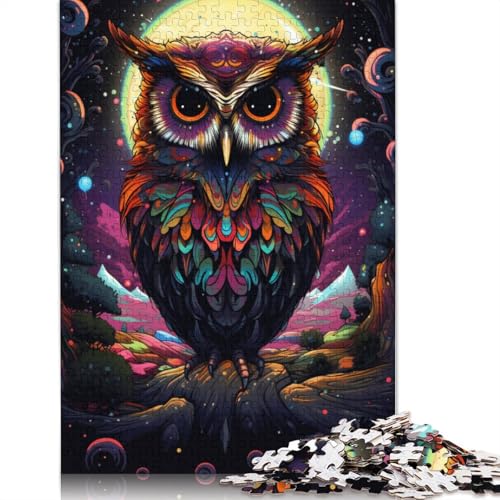 Puzzle für Erwachsene, Galaxie-Eule, 1000-teiliges Puzzle für Erwachsene, Holzpuzzle für Erwachsene und Kinder, Lernspielzeug, 75 x 50 cm von LiJianXXL