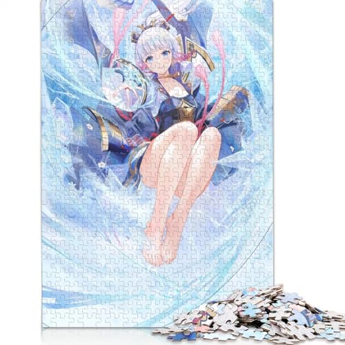 Puzzle für Erwachsene, Genshin Impact, 1000-teiliges Puzzle, Holzpuzzle für Erwachsene und Kinder ab 12 Jahren, Spielzeug, Denkspiel (Größe 75 x 50 cm) von LiJianXXL