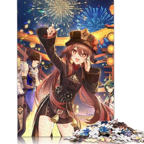 Puzzle für Erwachsene, Genshin Impact, 1000-teiliges Puzzle, Papppuzzle für Erwachsene und Kinder ab 12 Jahren, Spielzeug, Denkspiel (Größe 38 x 26 cm) von LiJianXXL