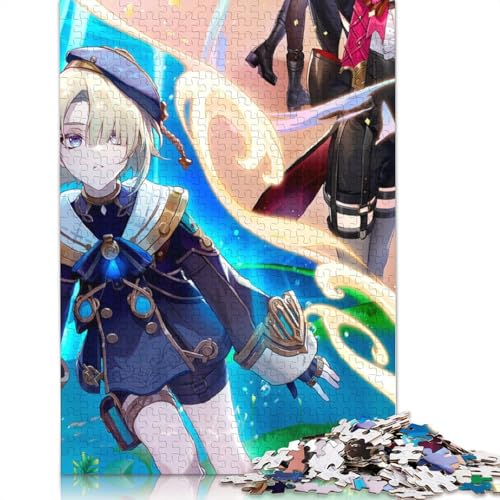 Puzzle für Erwachsene, Genshin Impact, 1000-teiliges Puzzle, Papppuzzle für Erwachsene und Kinder ab 12 Jahren, Spielzeug, Denkspiel (Größe 38 x 26 cm) von LiJianXXL