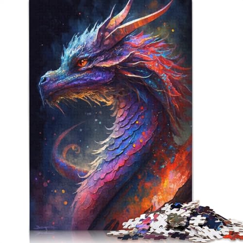 Puzzle für Erwachsene, Graffiti-Puzzle mit fliegendem Drachen, 1000 Teile, Holzpuzzle für Erwachsene, Familienpuzzle, unmögliches Puzzle, 75 x 50 cm von LiJianXXL